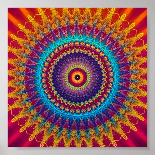 Fire en Ice mandala Poster (Voorkant)