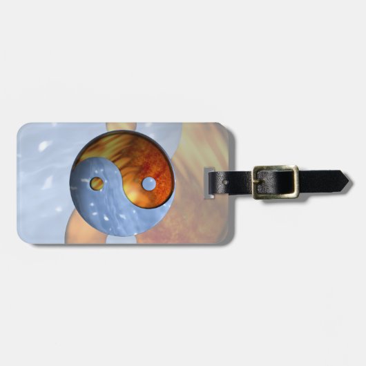 Fire en Ice Yin Yang Bagagelabel (Voorkant horizontaal)