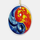 Fire en Ice Yin-Yang Keramisch Ornament (Rechts)