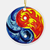 Fire en Ice Yin-Yang Keramisch Ornament (Voorkant)
