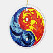 Fire en Ice Yin-Yang Keramisch Ornament (Links)