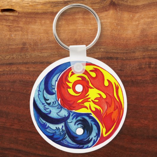 Fire en Ice Yin-Yang Sleutelhanger (Voorkant)
