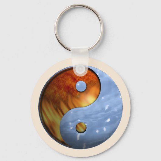 Fire en Ice Yin Yang Sleutelhanger (Voorkant)