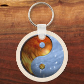 Fire en Ice Yin Yang Sleutelhanger (Voorkant)