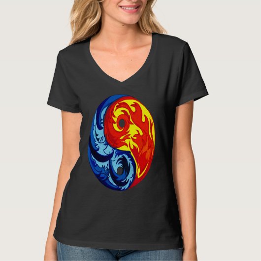 Fire en Ice Yin Yang T-shirt (Voorkant)