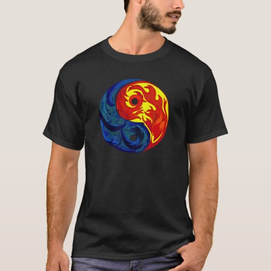 Fire en Ice Yin-Yang T-shirt (Voorkant)