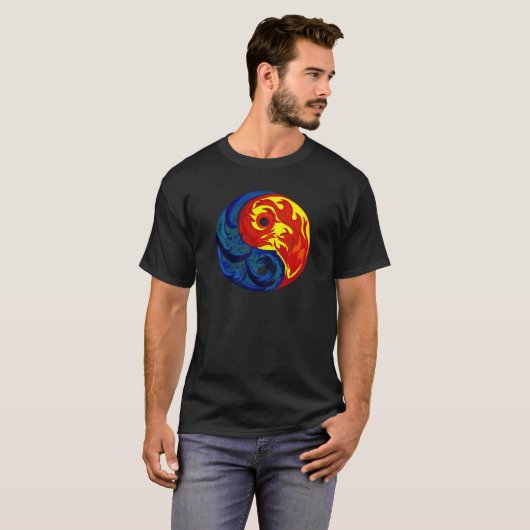 Fire en Ice Yin-Yang T-shirt (Voorkant volledig)