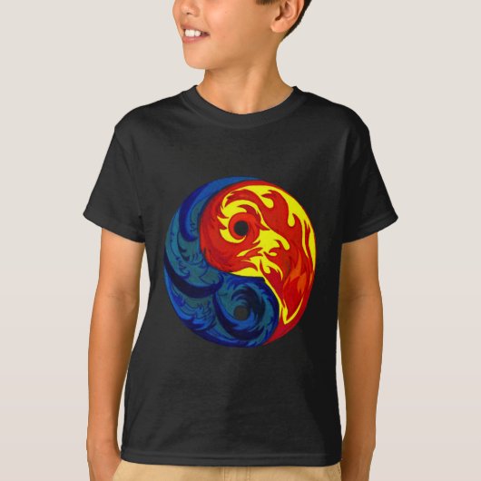 Fire en Ice Yin-Yang T-shirt (Voorkant)