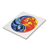 Fire en Ice Yin-Yang Tegeltje (Zijkant)