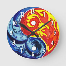 Fire en Ice Yin-Yang Wall klok