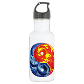 Fire en Ice Yin-Yang Waterfles (Voorkant)