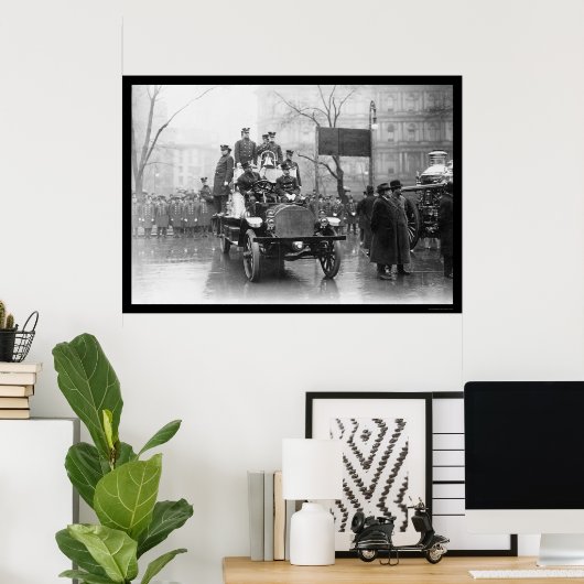 Fire Engine 91 in New York City 1913 Poster (Thuiskantoor)