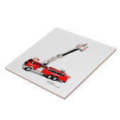 Fire Engine afbeelding voor Large-Ceramic-Photo-Te Tegeltje (Zijkant)