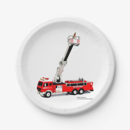 Fire Engine afbeelding voor papier-Borden Papieren Bordje (Voorkant)