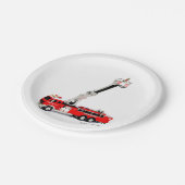 Fire Engine afbeelding voor papier-Borden Papieren Bordje (Gekanteld)