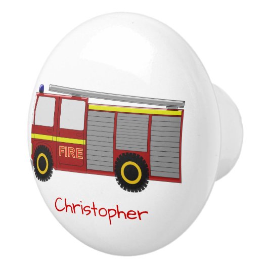 Fire Engine Design Personalised Keramische Knop (Rechts)