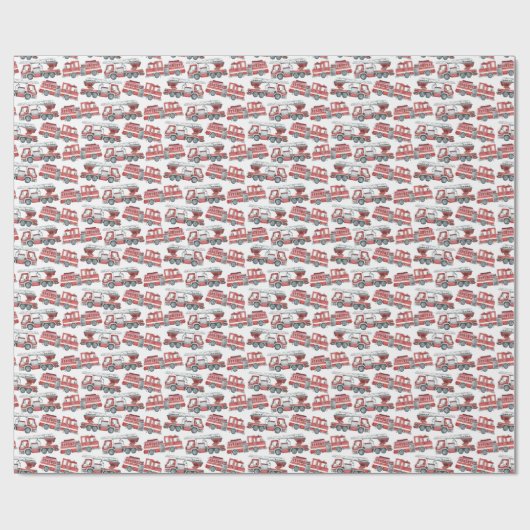 Fire Engine Firetruck cadeauverpakking papier (Vlak)