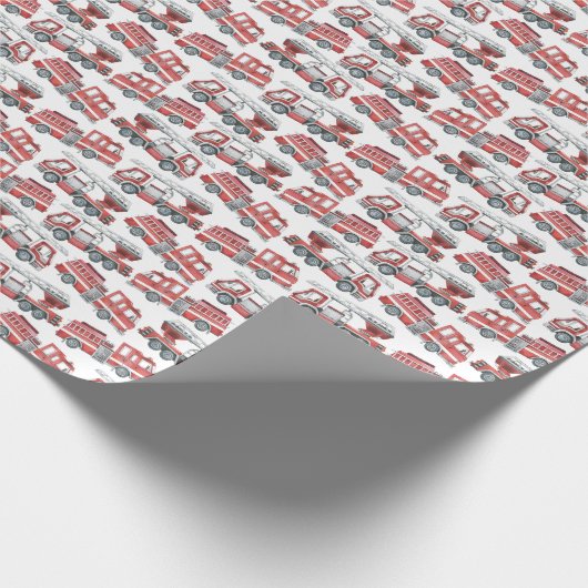 Fire Engine Firetruck cadeauverpakking papier (Hoek)