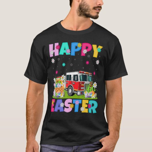 Fire Engine Happy Easter Fire Engine Paasunda T-shirt (Voorkant)
