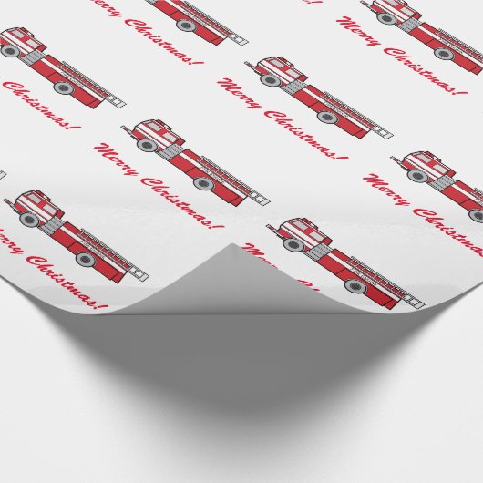 Fire Engine Merry kerst Cadeaupapier (Hoek)