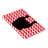Fire Engine Red Chevron en English Bulldog Shadow Magneet (Rechterzijde)