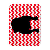 Fire Engine Red Chevron en English Bulldog Shadow Magneet (Verticaal)
