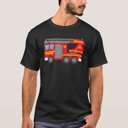 Fire engine rotary ladder of the volunteer fire br t-shirt (Voorkant)