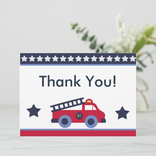 Fire Engine/Truck — Hartelijk dank Bedankkaart (Staand voorkant)