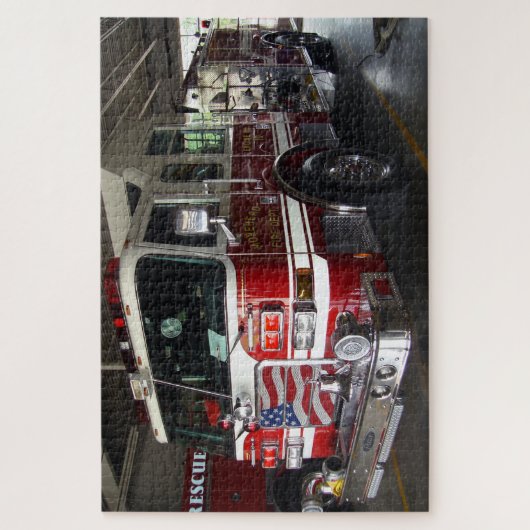 Fire Engine Truck Jigzaag Puzzle Legpuzzel (Verticaal)
