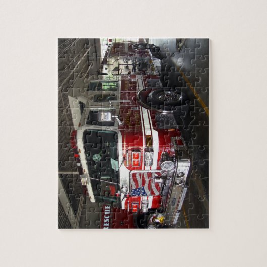 Fire Engine Truck Jigzaag Puzzle Legpuzzel (Verticaal)