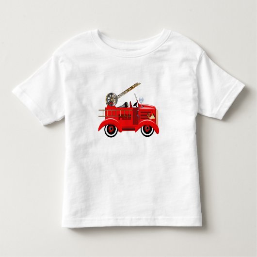 Fire Engine "voeg je eigen naam toe" Kinder Shirts (Voorkant)