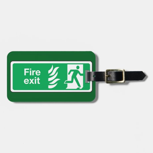 Fire Exit Safety Sign Emergency Evacuation Bagagelabel (Voorkant horizontaal)