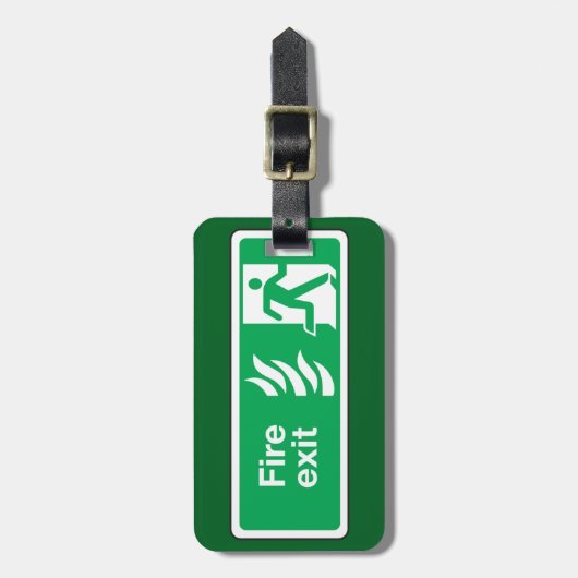Fire Exit Safety Sign Emergency Evacuation Bagagelabel (Voorkant verticaal)