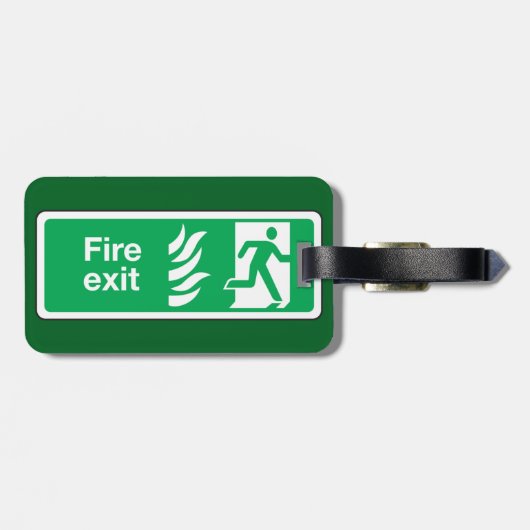 Fire Exit Safety Sign Emergency Evacuation Bagagelabel (Achterkant horizontaal)