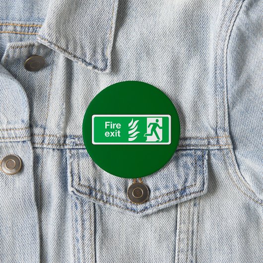 Fire Exit Safety Sign Emergency Evacuation Ronde Button 7,6 Cm