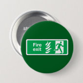 Fire Exit Safety Sign Emergency Evacuation Ronde Button 7,6 Cm (Voorkant /achterkant)
