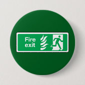 Fire Exit Safety Sign Emergency Evacuation Ronde Button 7,6 Cm (Voorkant)