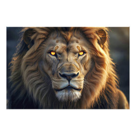 Fire Eyes of the Jungle King Foto Afdruk