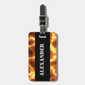 Fire Fiery Lava Hot Burning gesmolten - Monogramme Bagagelabel (Voorkant verticaal)