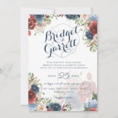 Fire Fighter Designer Tekst en Monogram Uitnodigin Kaart (Voorkant)