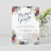 Fire Fighter Designer Tekst en Monogram Uitnodigin Kaart (Staand voorkant)