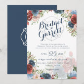 Fire Fighter Designer Tekst en Monogram Uitnodigin Kaart (Voorkant / Achterkant)