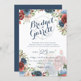 Fire Fighter Designer Tekst en Monogram Uitnodigin Kaart