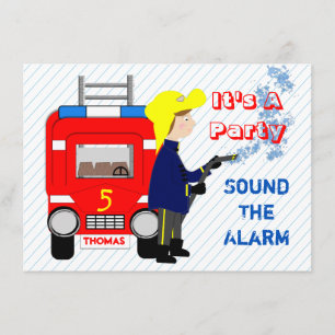 Fire-Fighter Fire Engine thema Kinder Partij Kaart