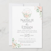 Fire Fighter Floral Monogram Blush Kaart (Voorkant)