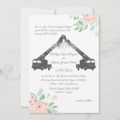 Fire Fighter Floral Wedding Kaart (Voorkant)