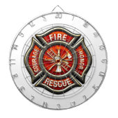 Fire Fighter Maltese Cross Dart Board Dartbord (Voorkant)