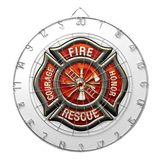 Fire Fighter Maltese Cross Dart Board Dartbord (Voorkant)