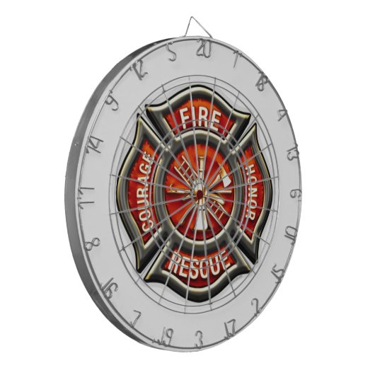 Fire Fighter Maltese Cross Dart Board Dartbord (Voorkant Links)