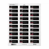 Fire Fighter Style Amerikaanse vlag gepersonalisee Etiket (Full Sheet)